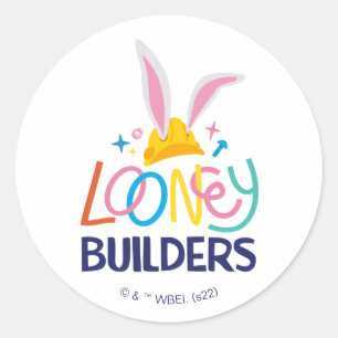 Sticker Rond BUGS BUNNY BUILDERS™  Logo empilé Casque de Chanti