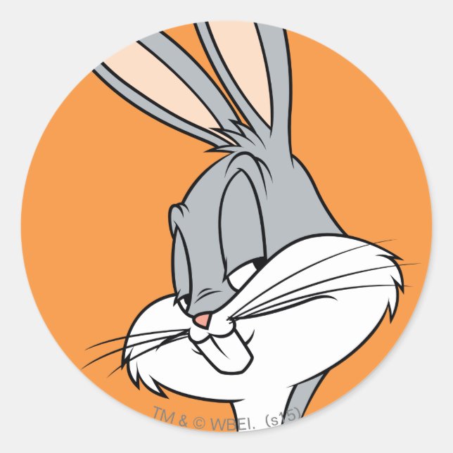 Sticker Rond BUGS BUNNY™ Coup d'œil de côté (Devant)