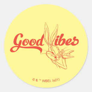 STICKER ROND BUGS BUNNY™   GOOD VIBES