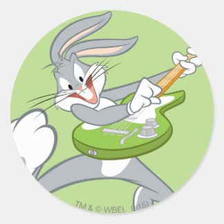 Sticker Rond BUGS BUNNY™ Rocking sur guitare