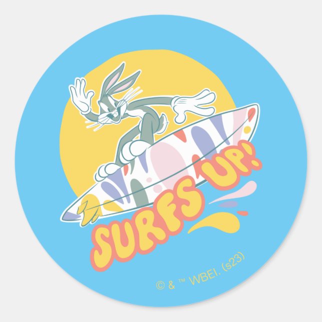Sticker Rond BUGS BUNNY™ - Surfs Up! (Devant)