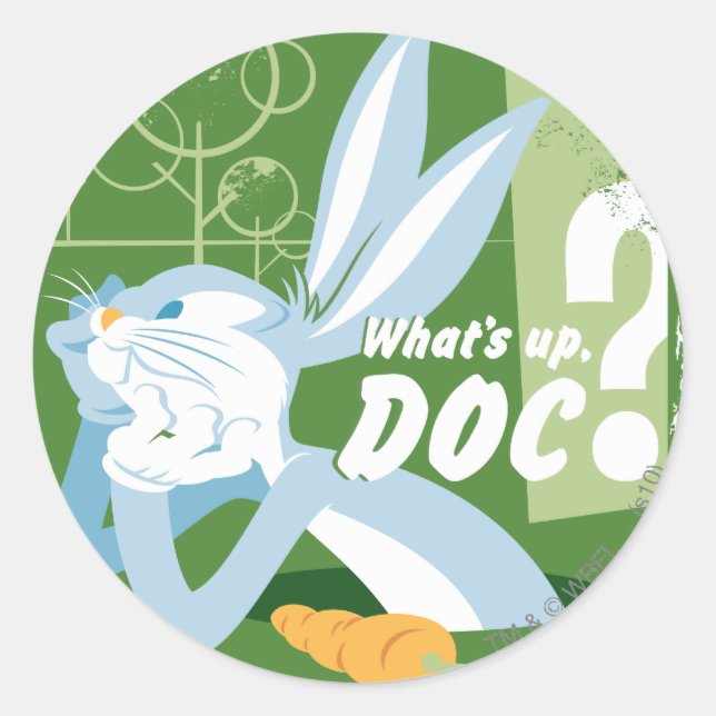 Sticker Rond BUGS BUNNY™ What's Up, Doc ? (Devant)