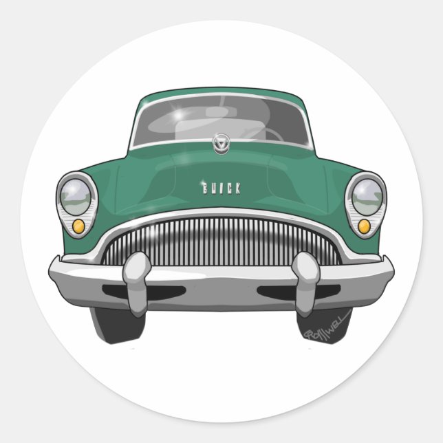 Sticker Rond Buick Roadmaster 1954 (Devant)