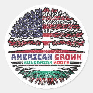 Sticker Rond Bulgaria Bulgarian US American USA United States