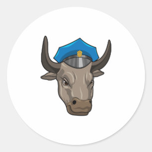 Sticker Rond Bull agent de police Police