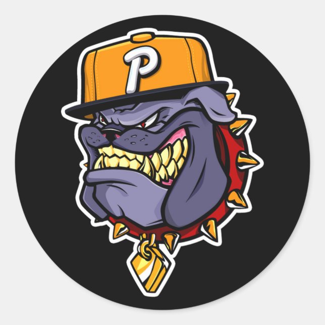 Sticker Rond Bull De Cette Industrie "La Mascotte" (Devant)