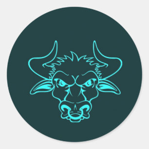Sticker Rond Bull en colère