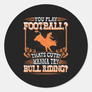 Sticker Rond Bull Riding Rodeo Football Cowboy Jaripeo Bu