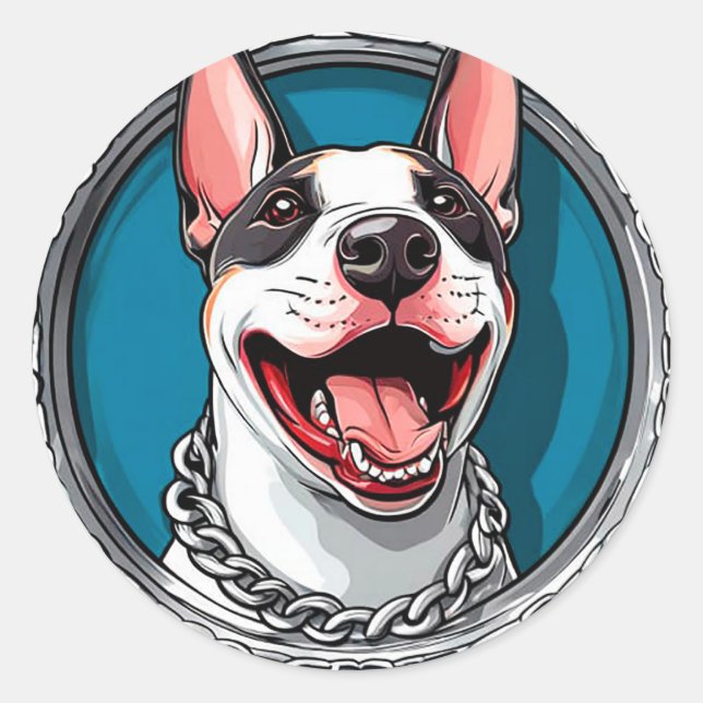 Sticker Rond Bull Terrier (Devant)