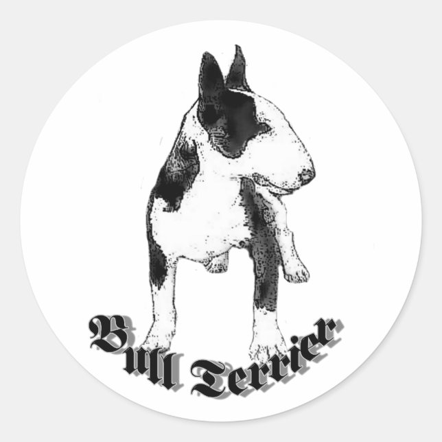 Sticker Rond Bull Terrier (Devant)