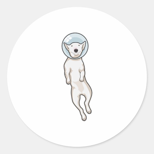 Sticker Rond Bull Terrier Space (Devant)