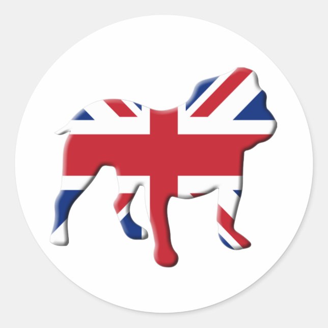 Sticker Rond Bulldog anglais (Devant)