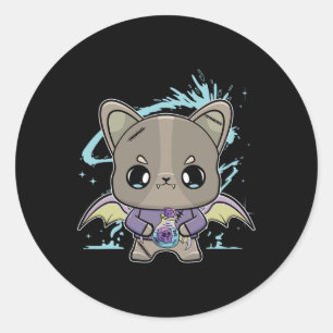 Sticker Rond Bulldog Anime Chien Potion Magique