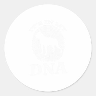 Sticker Rond Bulldog Dna I empreintes digitales American Bulldo