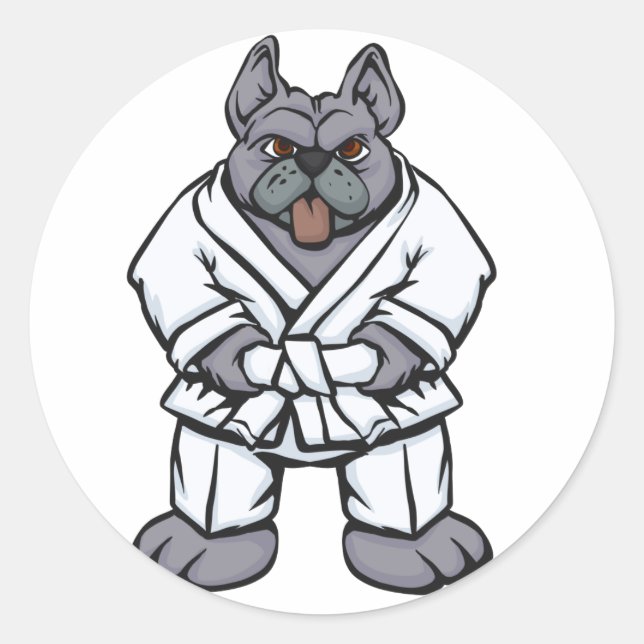 Sticker Rond Bulldog jiu jitsu choose backgror (Devant)