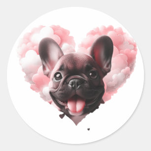 Sticker Rond Bulldog Love