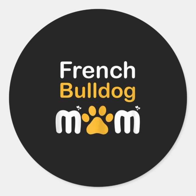 Sticker Rond Bulldog Maman (Devant)