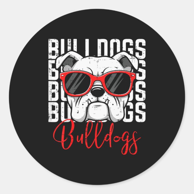 Sticker Rond Bulldog Men Women Boys Girls Youth Kids Teen  (Devant)