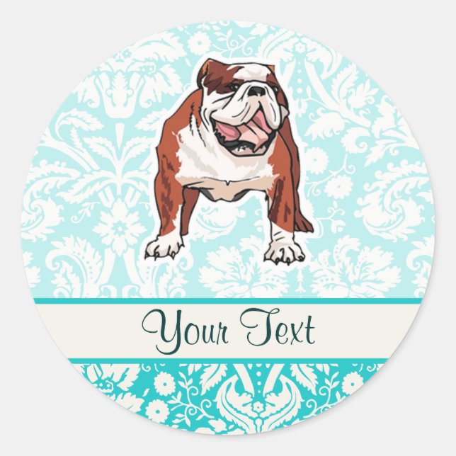 Sticker Rond Bulldog ; mignon (Devant)
