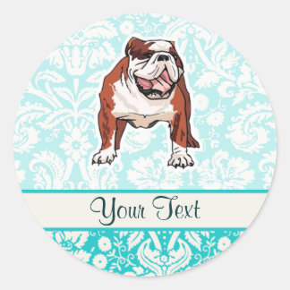 Sticker Rond Bulldog ; mignon
