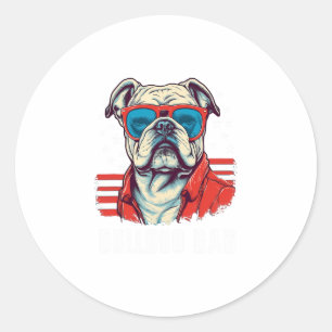 Sticker Rond Bulldog Papa
