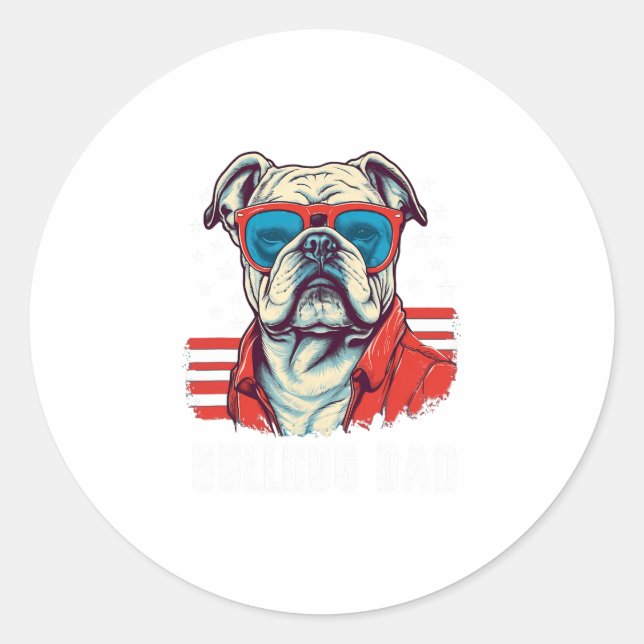 Sticker Rond Bulldog Papa (Devant)