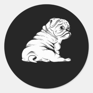 Sticker Rond Bulldog - Propriétaire de chiot Animal Amoureux de