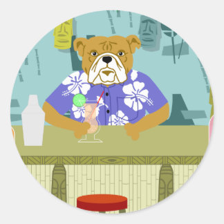 Sticker Rond Bulldog Tiki Bar
