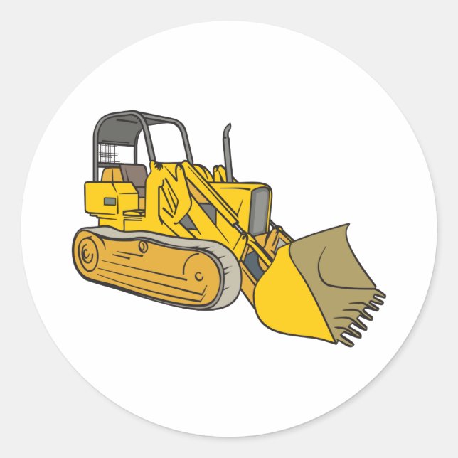 Sticker Rond Bulldozer (Devant)