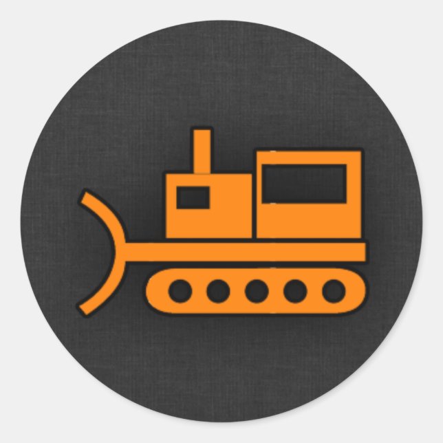 Sticker Rond Bulldozer orange (Devant)