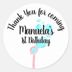 Sticker Rond Bulle à l'aquarelle Pop Pop Pop Anniversaire