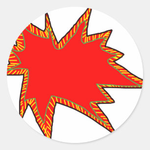 Sticker Rond Bulle comique de mot de superhéros d'art de