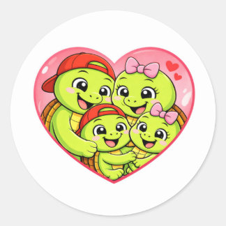 Sticker Rond Bulle d'amour familial