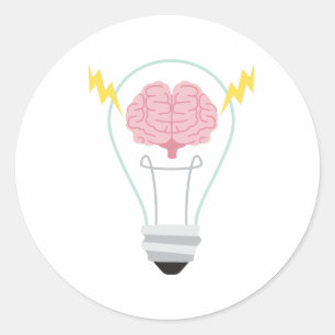 Sticker Rond Bulle de lumière du cerveau