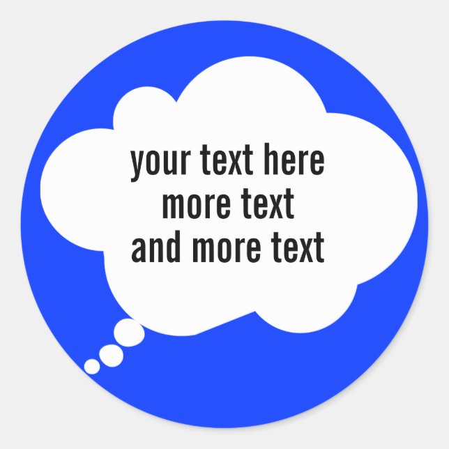 Sticker Rond bulle de pensée avec des mots personnalisés (Devant)