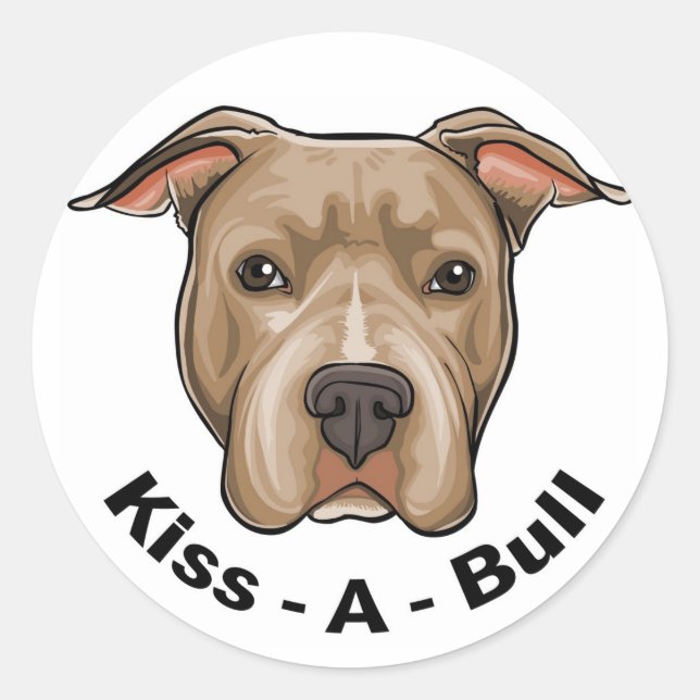 Sticker Rond Bulle Kiss-A-Bull Pit (Devant)