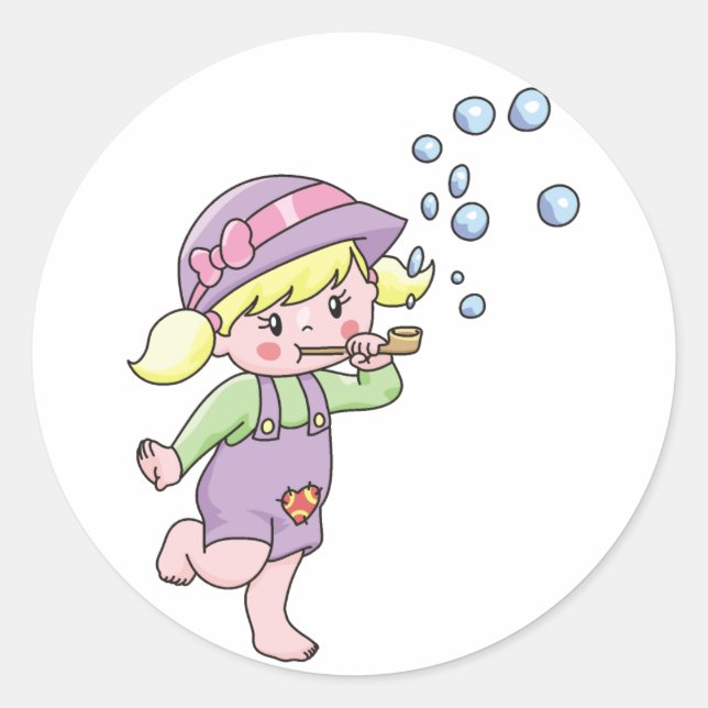 Sticker Rond Bulles de filles (Devant)