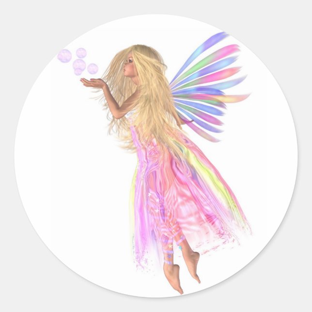 Sticker Rond Bulles roses Fée (Devant)