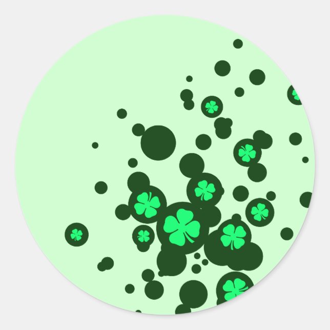 Sticker Rond Bulles shamrocks (Devant)