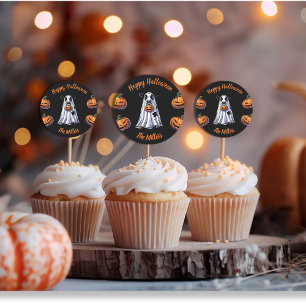 Sticker Rond Bulles tôle taureau personnalisé Happy Halloween