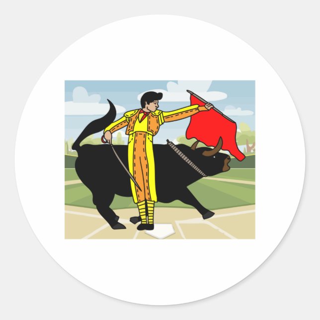 Sticker Rond Bullfight Torero Bull (Devant)