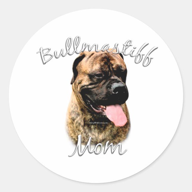 Sticker Rond Bullmastiff Maman 2 (Devant)