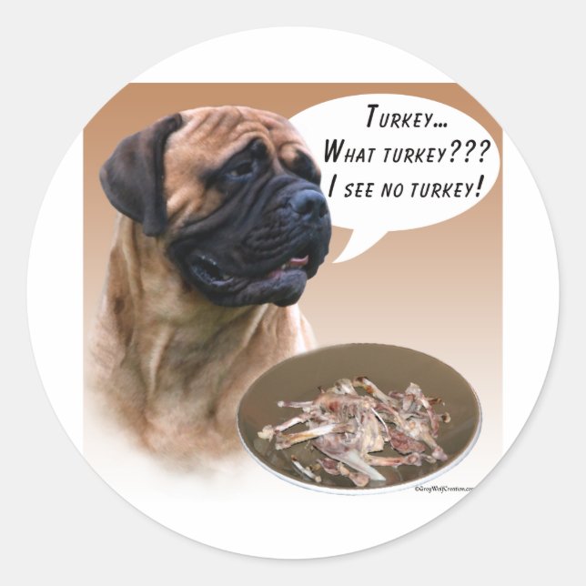 Sticker Rond Bullmastiff Turquie (Devant)