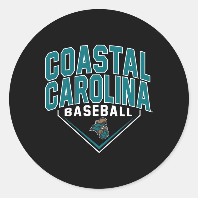 Sticker Rond Bullpen Coastal Carolina Chanticleers Baseball (Devant)