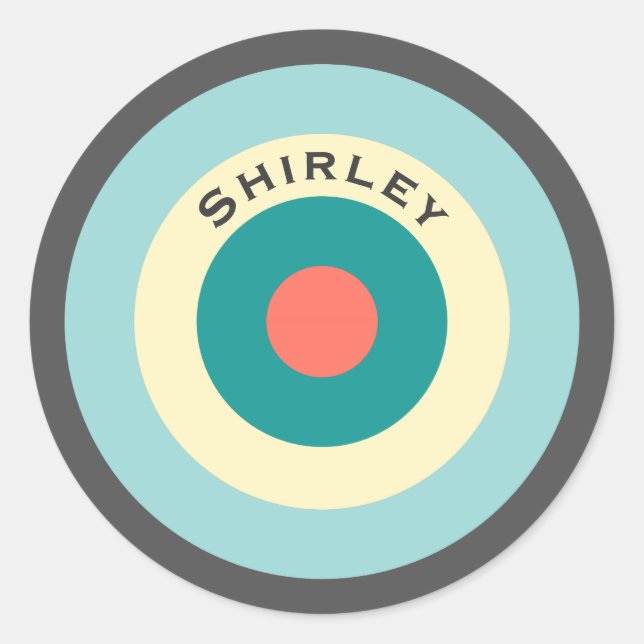 Sticker Rond Bullseye combiné gris par Shirley Taylor (Devant)