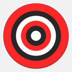 Sticker Rond BullsEYE Rouge Noir Blanc