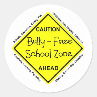 Sticker Rond Bully - Zone école libre