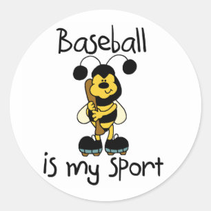 Sticker Rond Bumble Bee Baseball Sport