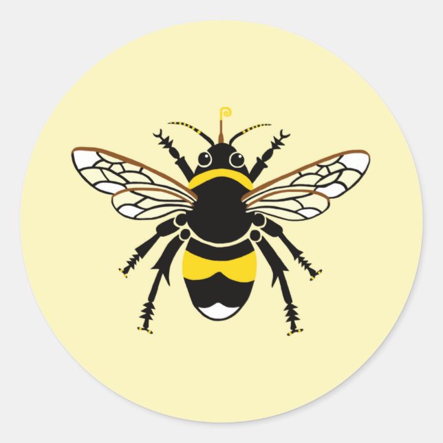 Sticker Rond Bumble BEE - Conservation - Ecologie - jaune (Devant)