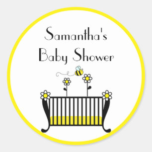 Sticker Rond Bumble Bee Crib Baby shower